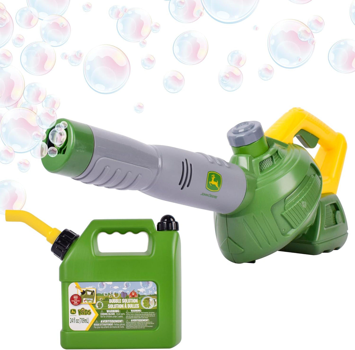 John Deere Soplador de hojas de burbujas, repuesto de 24 onzas, máquina de burbujas, a partir de 3 años