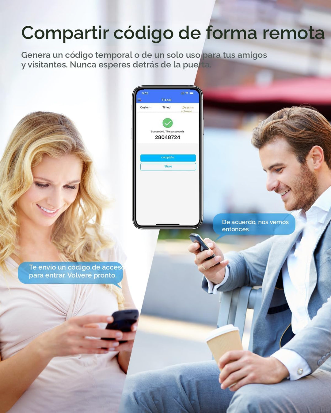 TMEZON Cerradura inteligente para puerta, huella digital, cerradura...