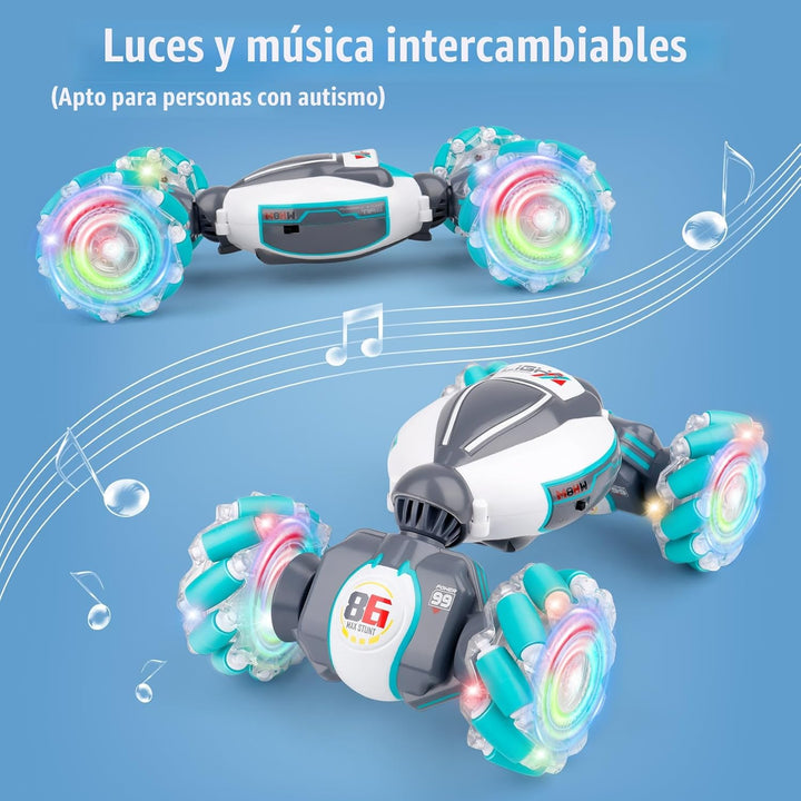 Juguete de auto de acrobacias RC con detección de gestos para niños...