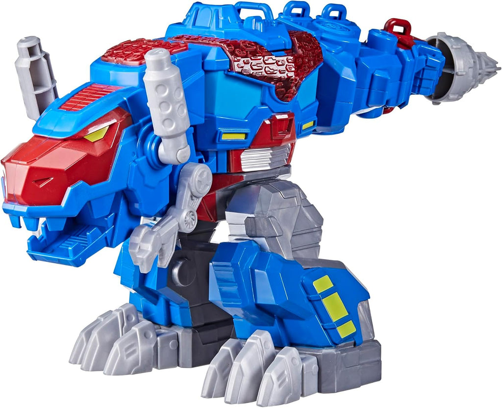 Transformers Dinobot Adventures Optimus Prime T-Rex - Juguete de conversión con luces y sonidos, figura de acción de 9+ pulgadas, a partir de 3 años (exclusivo de Amazon)