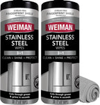 Weiman Kit de limpiador y pulido de acero inoxidable, 2 toallitas y paño