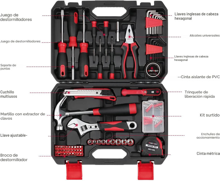 Eastvolt EVHT12801 - Juego de herramientas de reparación del hogar...