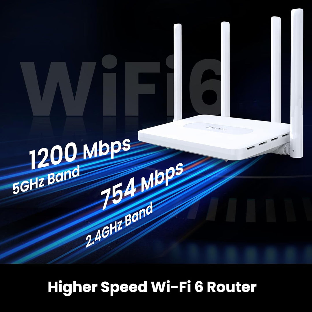Tongyu AX1800 WiFi 6 Router de doble banda Gigabit inalámbrico 5GHz...