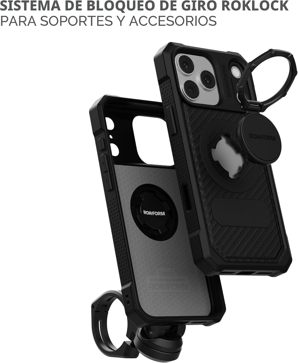 Rokform - Carcasa resistente para iPhone 17 Pro Max, magnética + RokLock (negro)