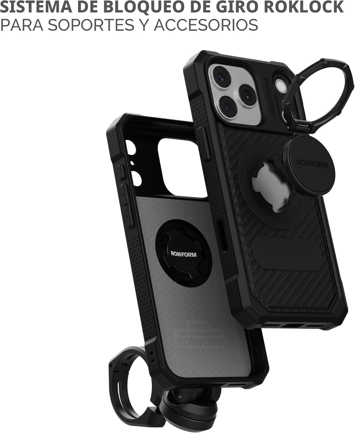 Rokform - Carcasa resistente para iPhone 17 Pro Max, magnética + RokLock (negro)