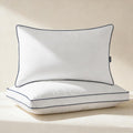 DOWNCOOL Juego de 2 almohadas de plumón de ganso tamaño Queen, almohada de apoyo suave para dormir de lado, espalda o boca abajo, para una mejor experiencia de sueño, color blanco, 20 x 30 pulgadas