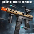 Submáquina de juguete de bala suave, pistola de juguete de proyección, pistolas de espuma realistas, dardos falsos para patio trasero, juego de disparos al aire libre para niños, adolescentes y