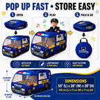 Carpa de Juego Desplegable de Policía para Niños con Botón de Sonido para Niños Pequeños, Niños, Niñas, Interiores y Exteriores – Casa de Juegos para Diversión Interactiva - Plegable, Configuración