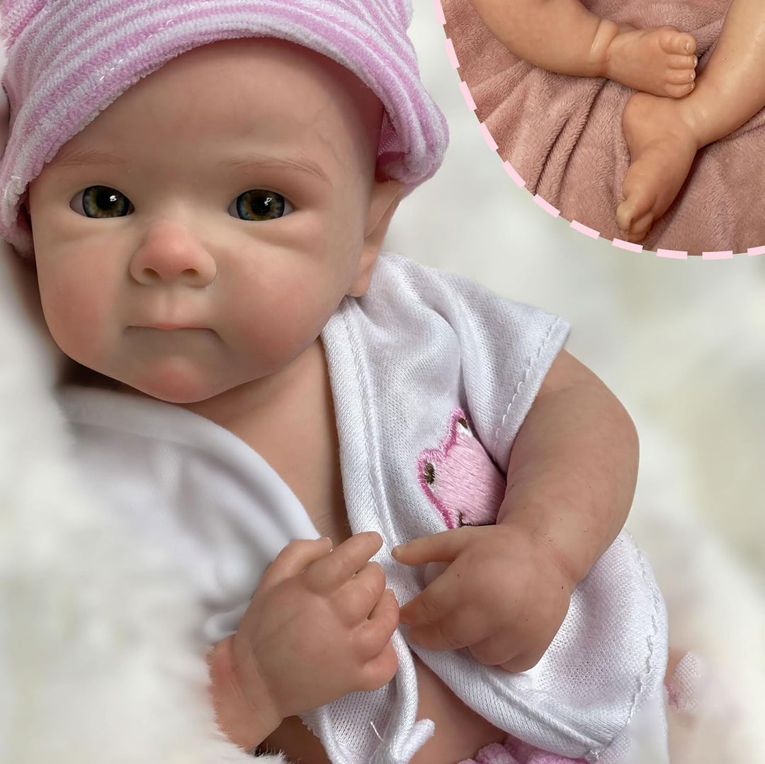 Gileutay Muñeca de silicona de cuerpo completo de 12 pulgadas, muñe...