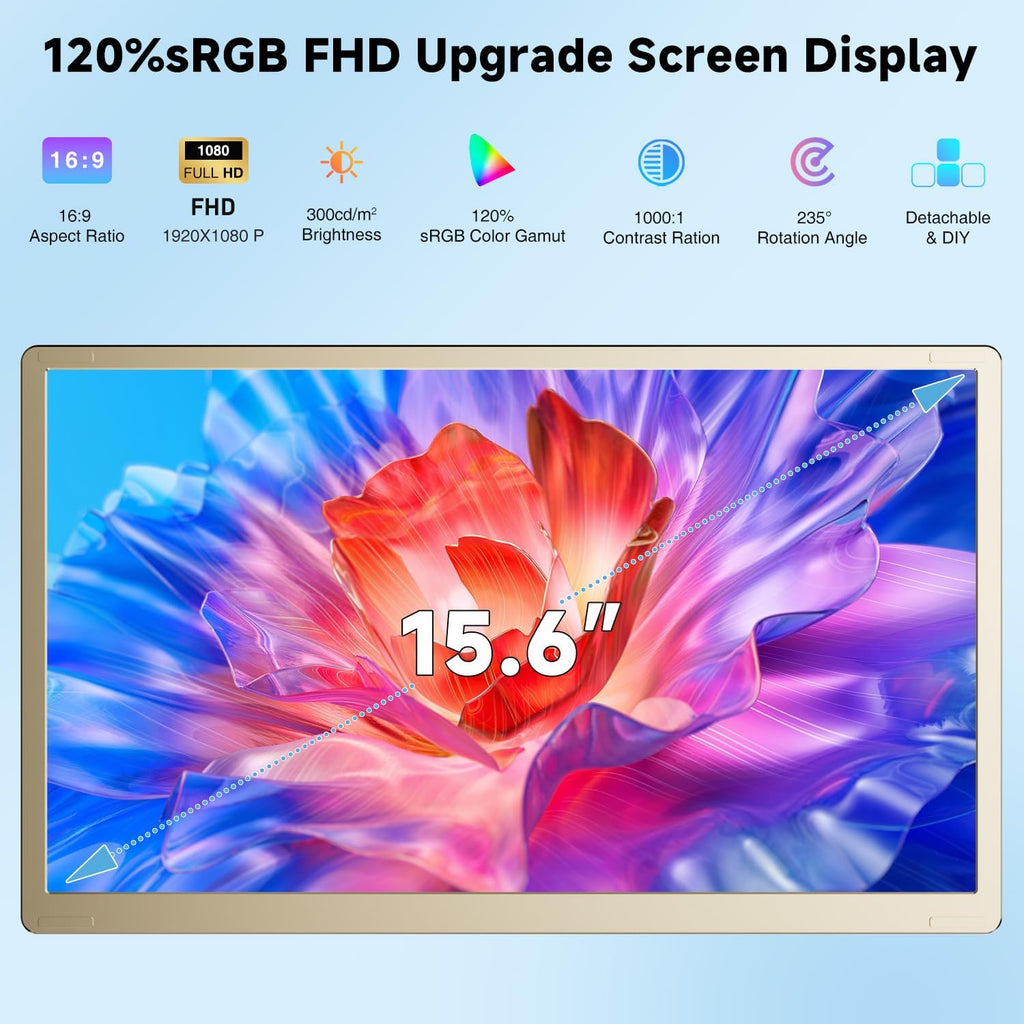 KEFEYA Extensor de pantalla para portátil de 15.6 pulgadas, FHD 108...