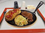 HAWOK Fajita de hierro fundido con bandeja de bambú y asa Juego de 4