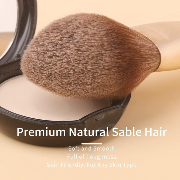 ENZO KEN Juego de brochas de maquillaje de cabello natural profesio...