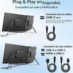FEZOBR Extensor de pantalla para laptop, monitor ultrafino de 14 pu...