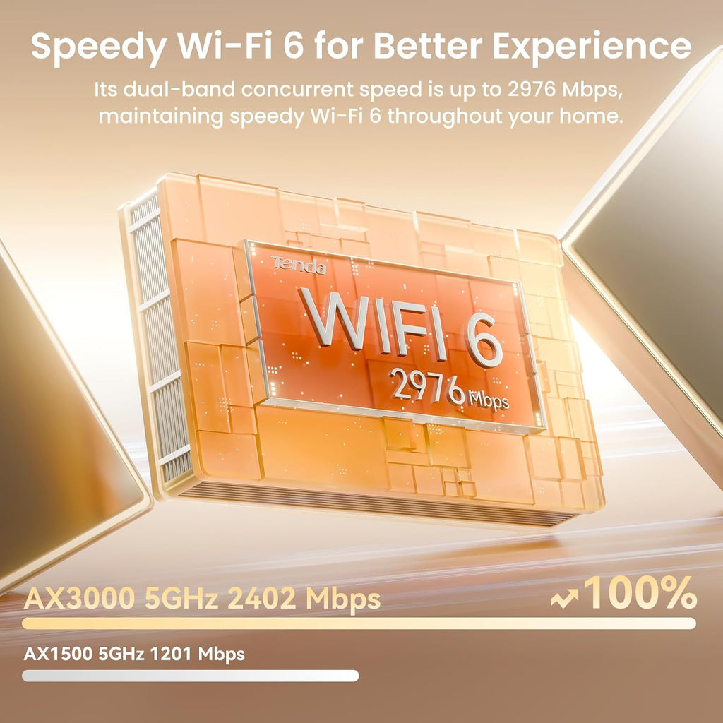 Tenda AX3000 WiFi 6 Mesh System Nova MX12 - Cobertura WiFi de malla para todo el hogar de hasta 7,000 pies cuadrados, red WiFi de malla de doble banda para más de 160 dispositivos, rápida y estable, reemplaza al enrutador inalámbrico (paquete de 3)
