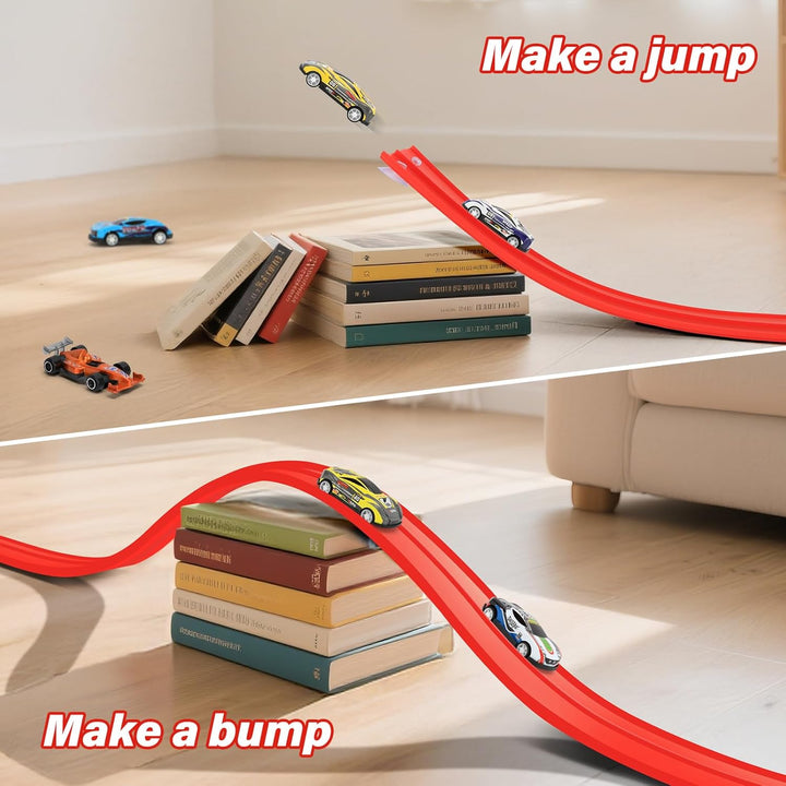 KETIEE Flex Tracks de 16 pies para niños: pista de rampa flexible c...