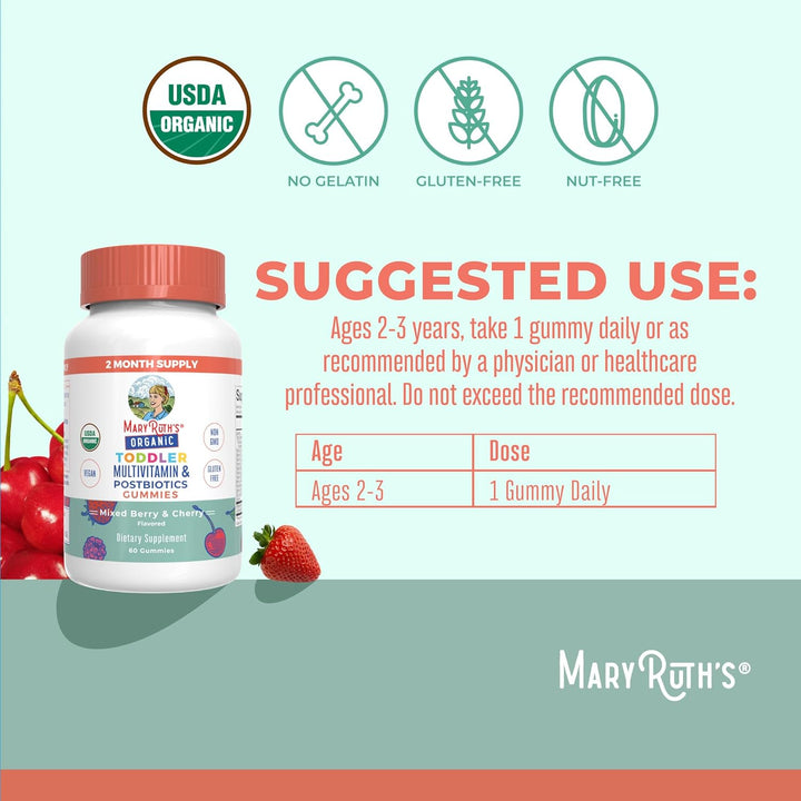 MaryRuth Organics Gomitas multivitamínicas postbióticos