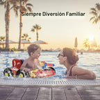 Flotadores de piscina para niños con pistola de agua, juguetes de piscina para niños de 4 a 8 años, flotadores de camión de bomberos para piscina, inflables de piscina para niños y niñas y niños