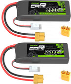 OVONIC 7,4V Lipo 2200 mAh 50C 2S Batería Lipo con enchufe XT60+TRA...