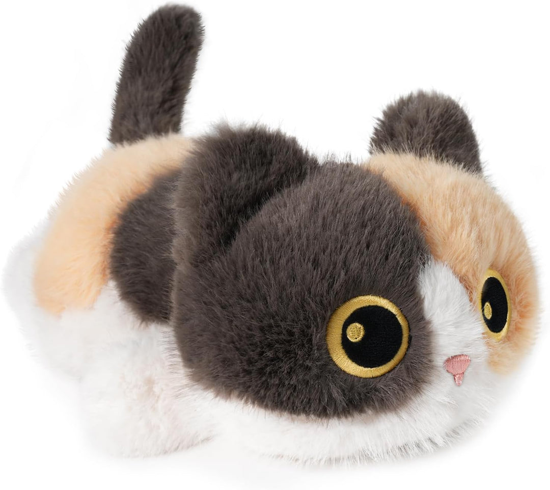 YOUBLEK Animales de peluche con peso, gato calicó, juguete de peluc...