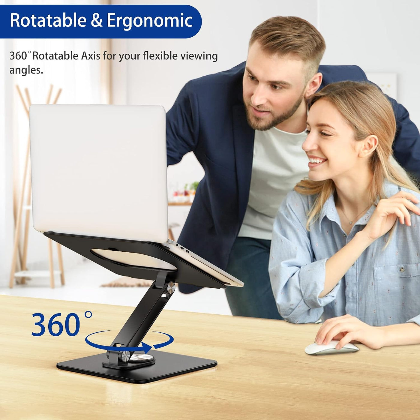 BESIGN LSX7 - Soporte para laptop con base giratoria de 360 grados,...