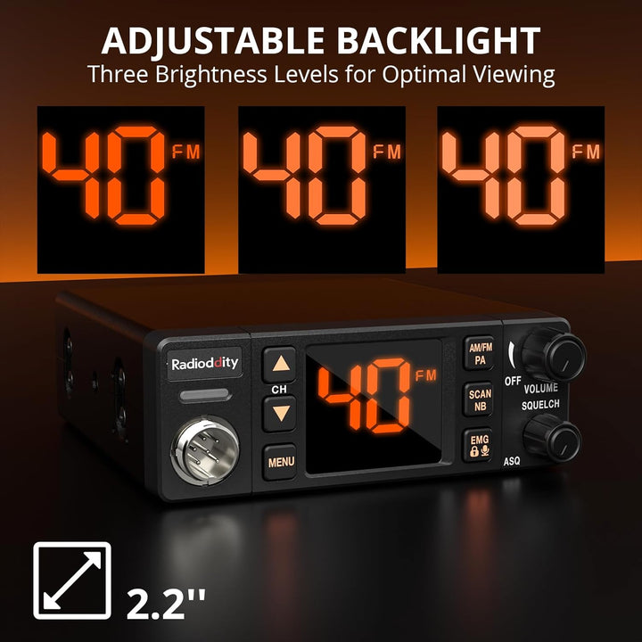 Radioddity Radio CB-606 PRO CB transceptor móvil AM/FM/PA