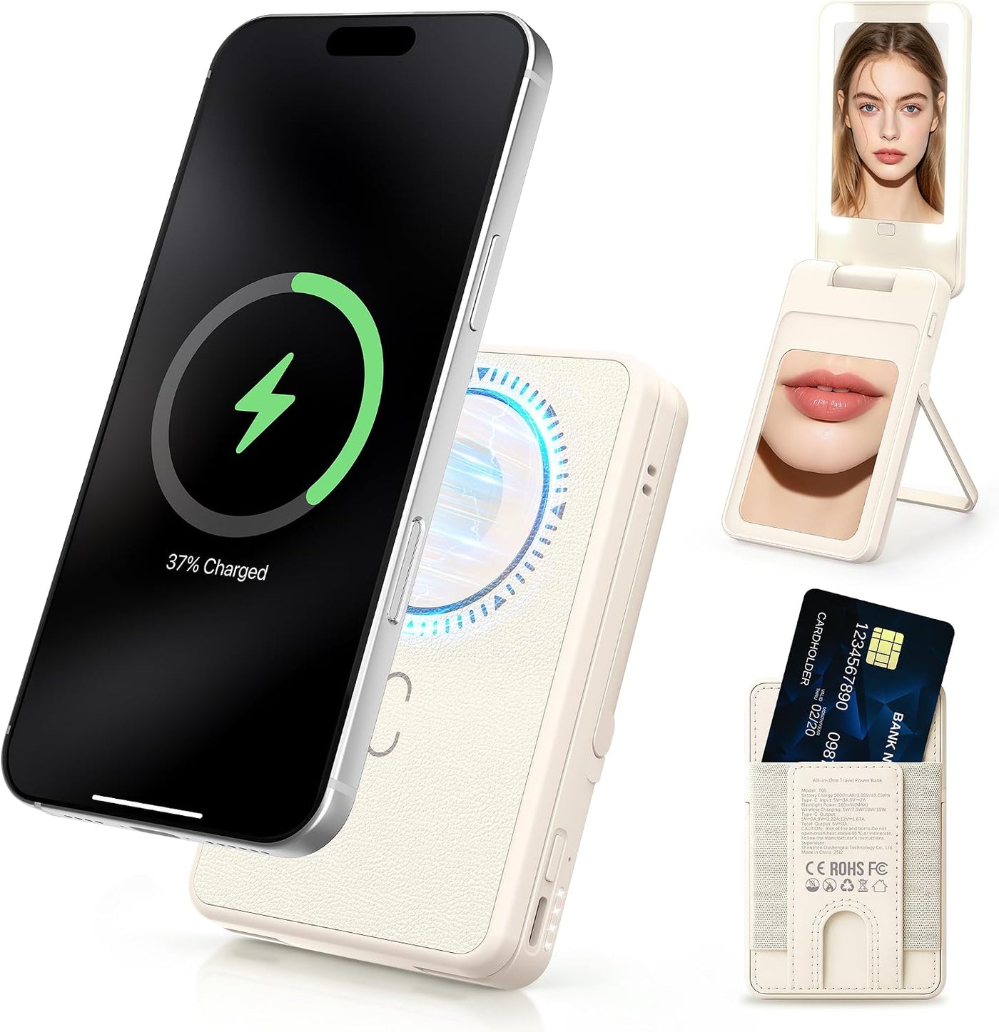 DOSUKE Banco de energía inalámbrico magnético, cargador portátil de...