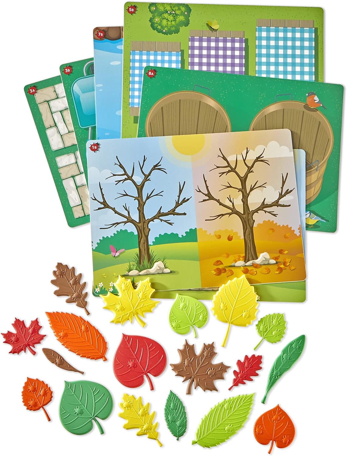 hand2mind Juego de actividad matemática de hojas sensoriales, juego de patrones, rompecabezas de formas, tarjetas de bloques de patrones, contadores matemáticos, juguete de clasificación, formas para