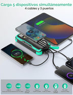 Cargador Solar Power Bank, PD 20W Carga Rápida Batería Externa, Verde