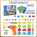 Juguetes de construcción STEM 224PCS Juego de destornilladores y taladro para