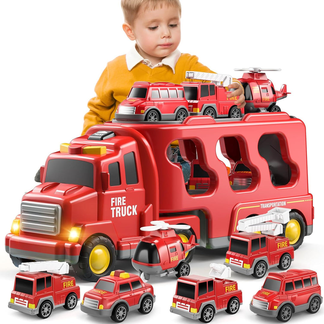 KIZONLY Camión de bomberos de juguete para niños pequeños de 1-3, 3...