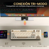 SOLAKAKA SK90 Teclado inalámbrico para juegos al 75% con perilla mu...