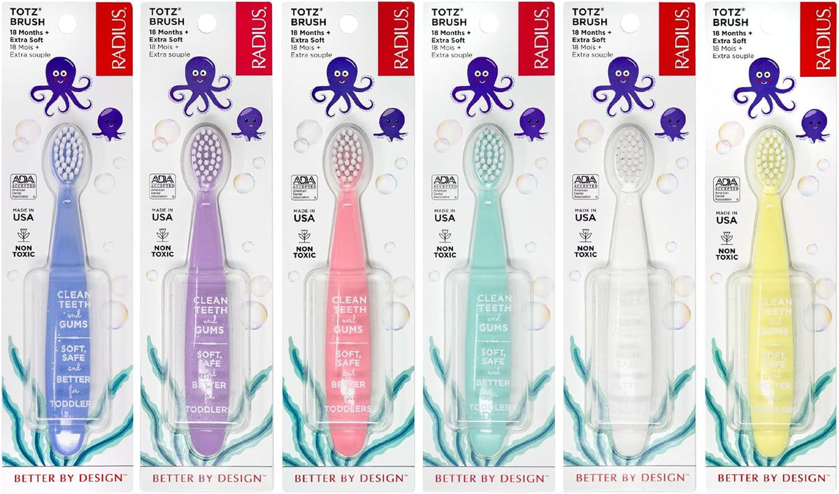 RADIUS Totz - Cepillo de dientes extrasuave sin BPA y aceptado por...