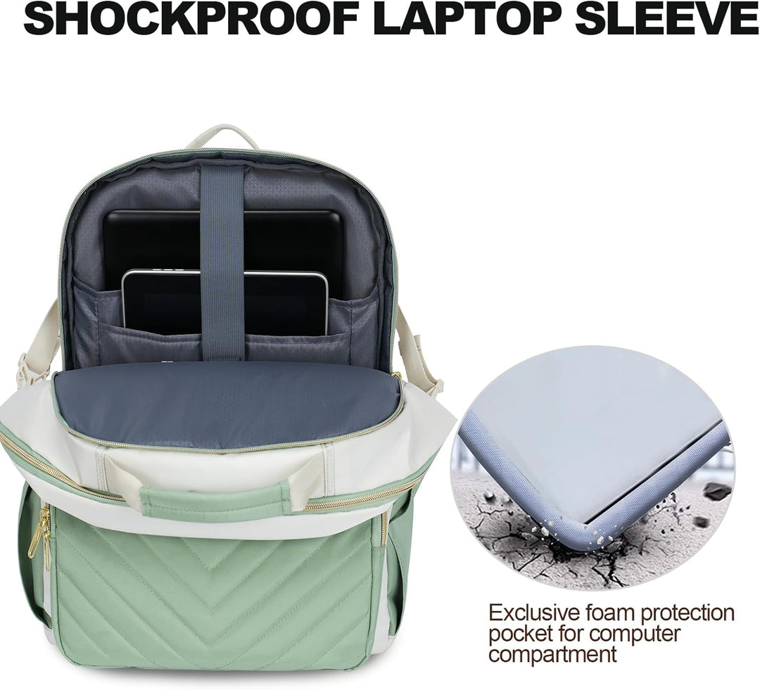 VANKEAN Mochila para laptop para mujer con bolsillo gigante para va...