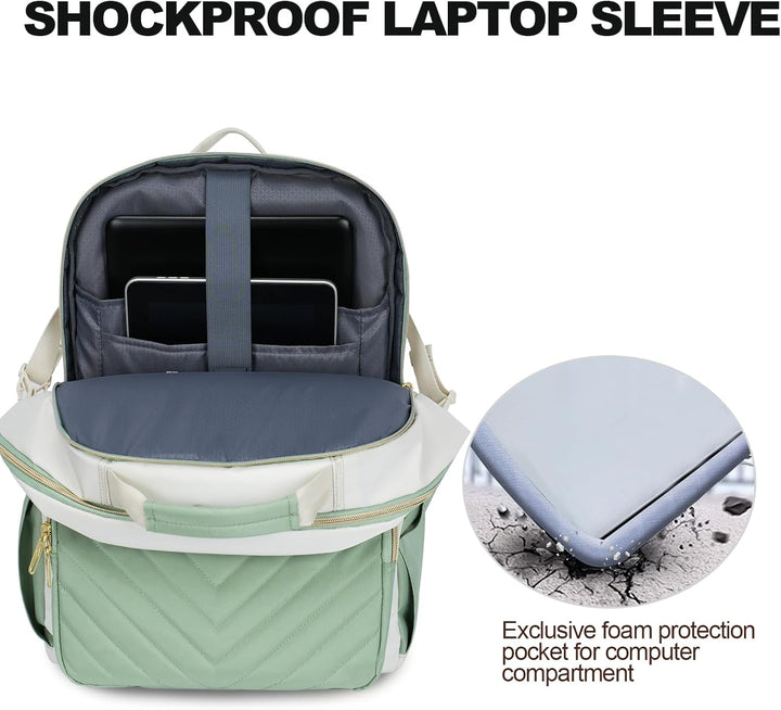 VANKEAN Mochila para laptop para mujer con bolsillo gigante para va...
