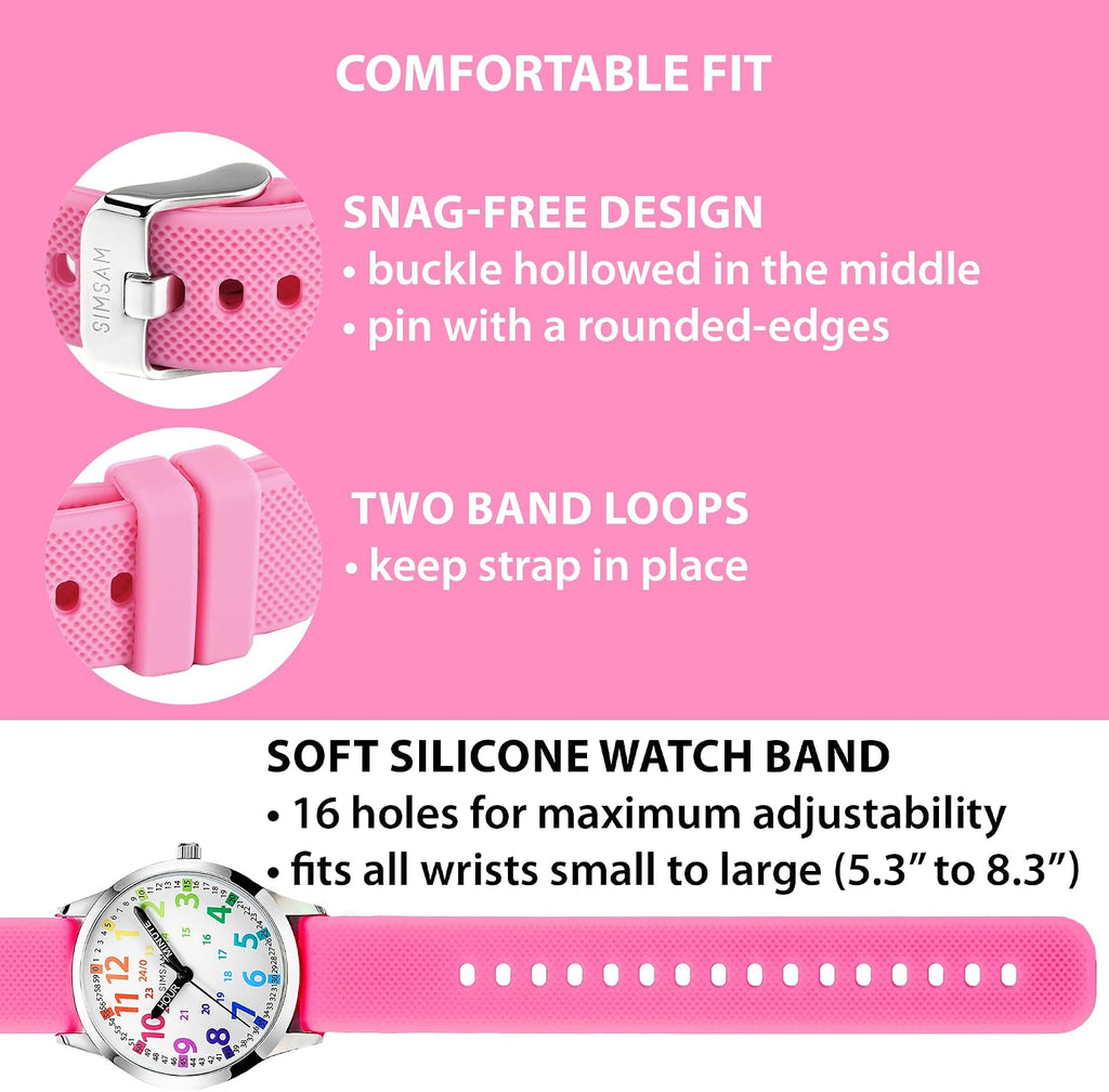 Reloj analógico para niños, reloj educativo para aprender la hora para niños 8-12, reloj impermeable para enseñar la hora para niños 5-7 6-8, fácil de leer para niñas 8-12, excelente regalo para niños y niñas 4-12 años impermeable
