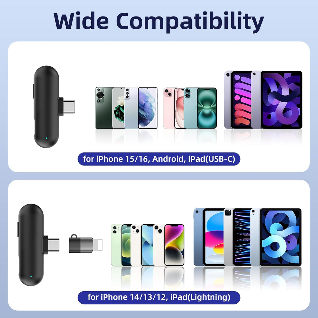 NPTCL Micrófono inalámbrico para iPhone 17 16 15 - Mini micrófono U...