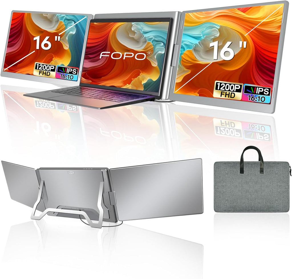 FOPO Extensor de pantalla para laptop de 16 pulgadas, monitor cuádr...