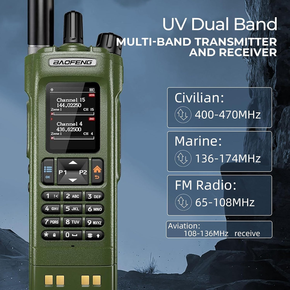 BAOFENG DM32 DM-32UV DMR Radio,Walkie Talkies de largo alcance,Radio de