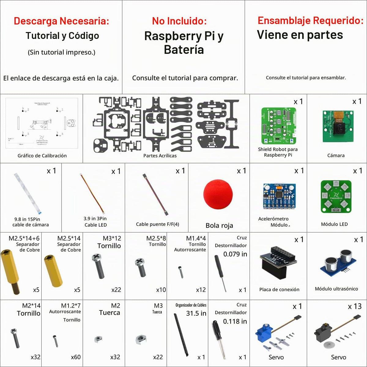 FREENOVE Kit robot para perro Raspberry Pi 5 4 B 3 B+ Zero 2 W, caminar, autoequilibrio, reconocimiento facial, rastreo de bolas, rango ultrasónico, control de aplicación, cámara, servo (frambuesa Pi no incluida)