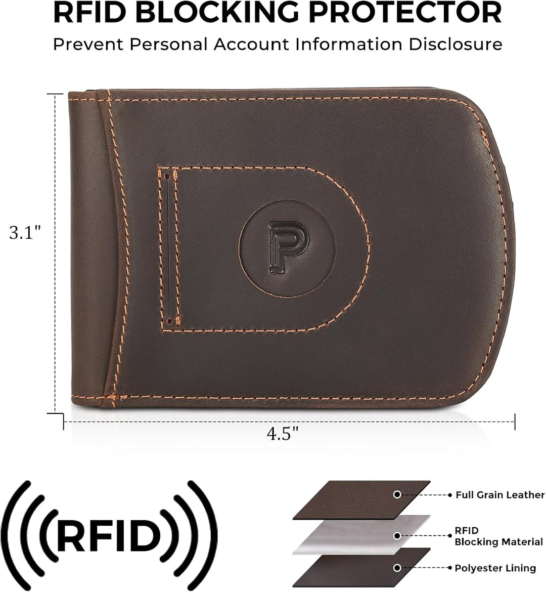 Cartera Polare delgada curva para bolsillo frontal con bloqueo RFID...