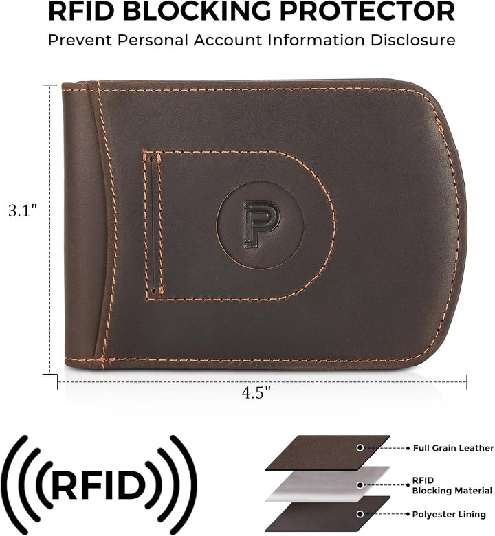 Cartera Polare delgada curva para bolsillo frontal con bloqueo RFID...