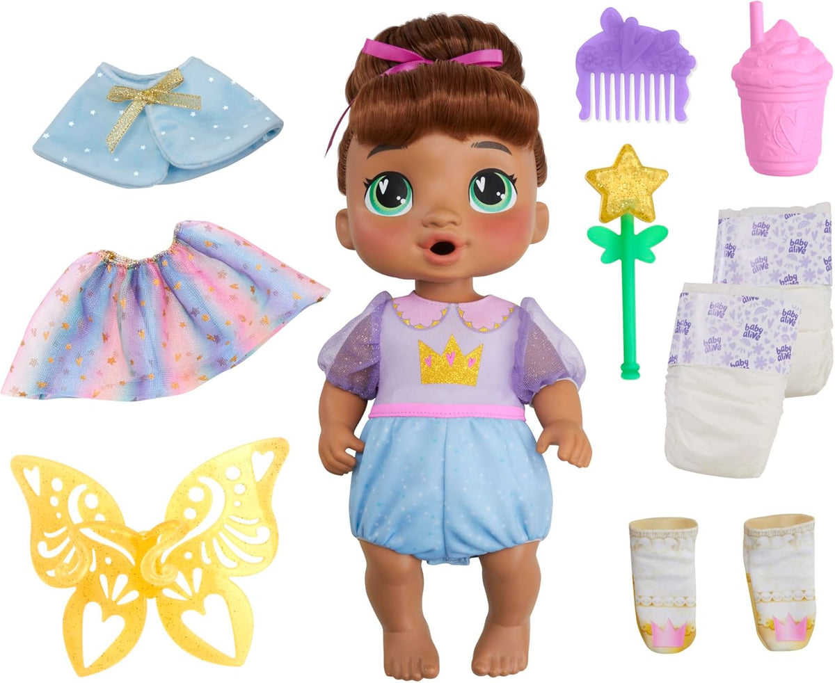 Baby Alive Fairy Fashions - Muñeca Sophia Sparkle con accesorios de...