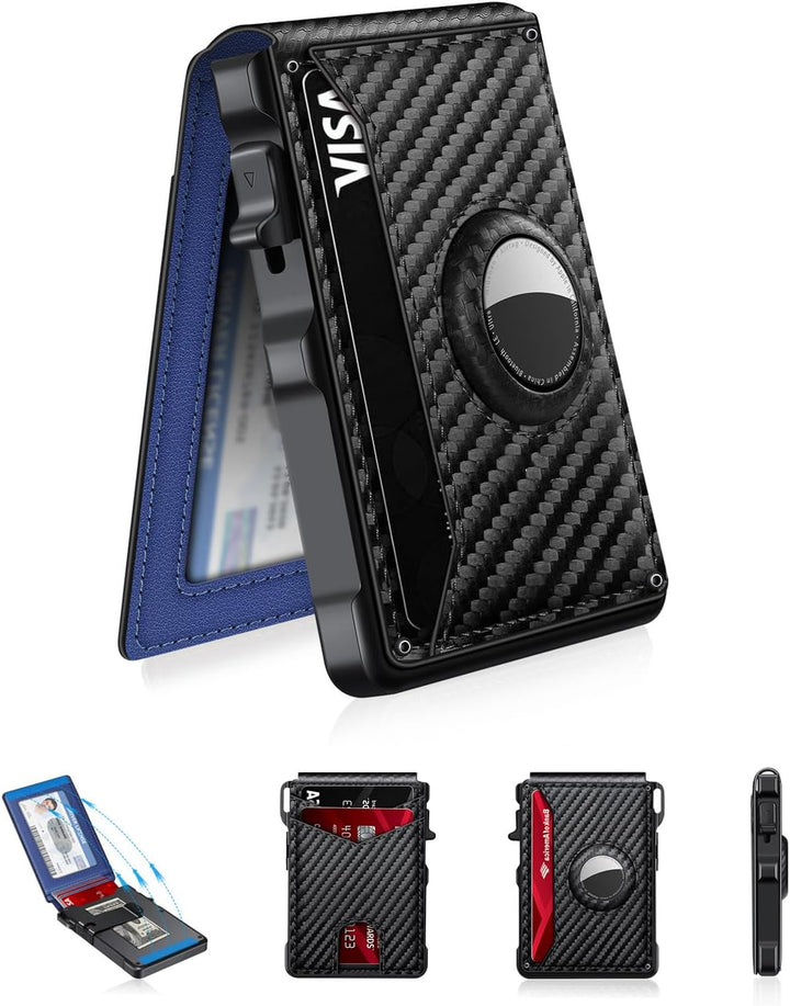 KIKVES Billetera para Airtag para hombre, tarjetero para AirTag con...