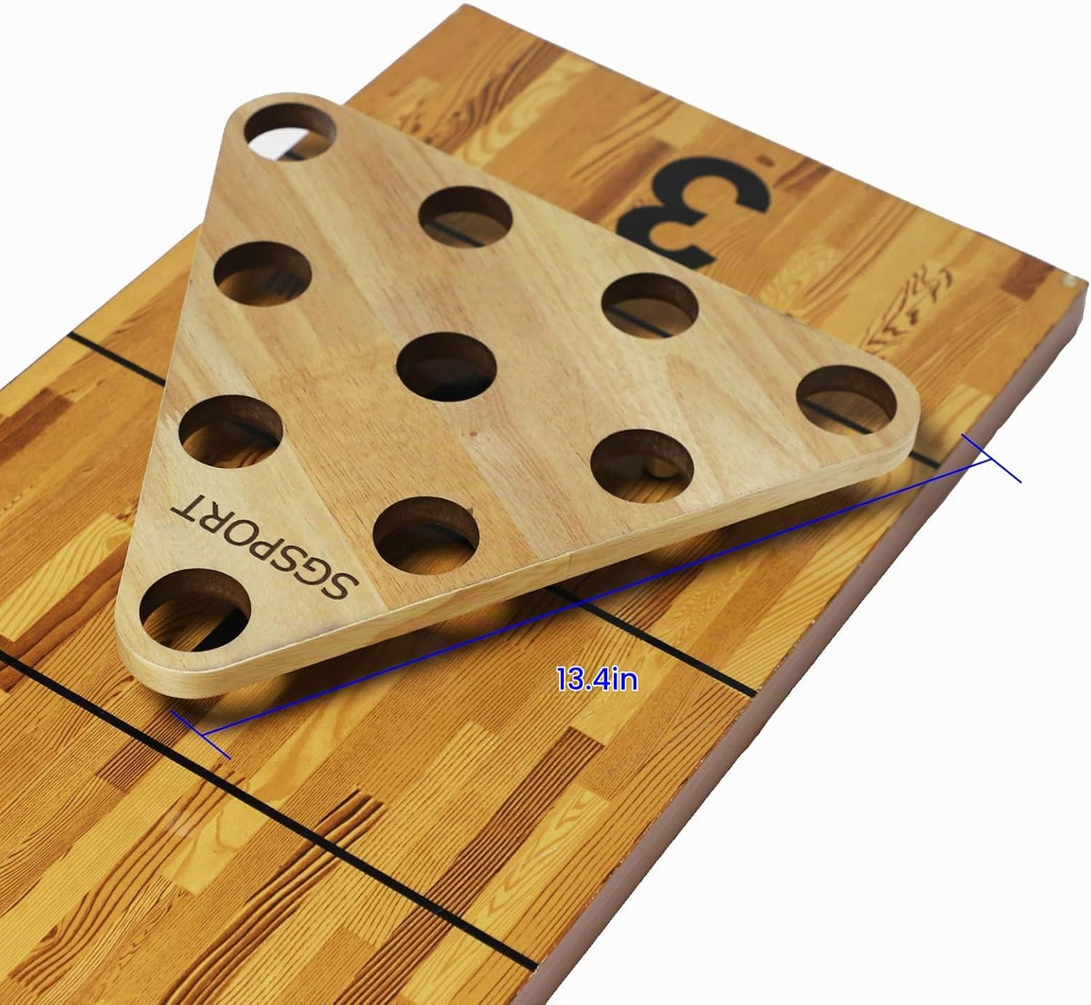 Juego de alfileres de bolos de tejo con 10 pines de bolos de madera dura de alta calidad, bola de boliche triangular Durabel de resina y bolsa de transporte, diversión para juegos de tejo