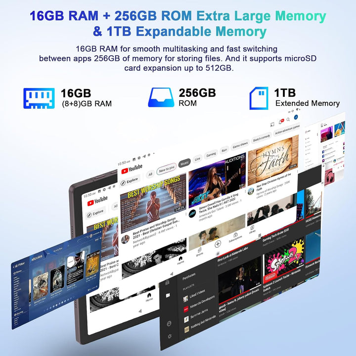 Tablet 2025 con pantalla de 11 pulgadas 2K Octa-Core 2.0 GHz, 16 GB...