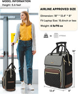 Mochila con ruedas Arcoyard para mujeres, mochila rodante para port...