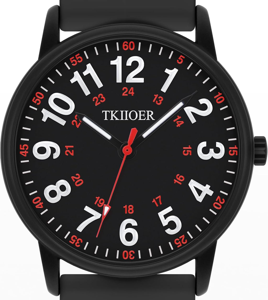 Reloj de enfermera para profesionales médicos, estudiantes, mujeres y hombres, 50M resistente al agua, formato 12/24 horas, hora militar, luminoso, esfera fácil de leer, con segundero para