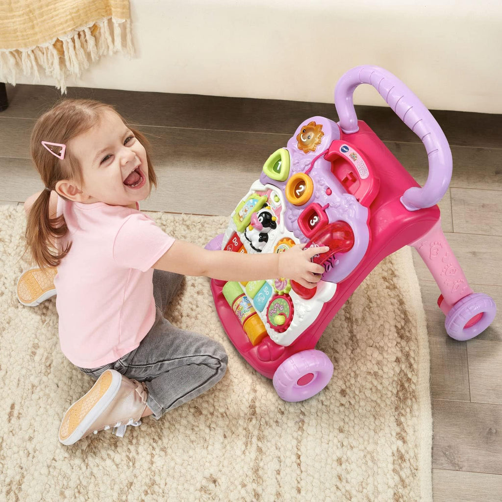 VTech Andador de aprendizaje Sit-to-Stand (embalaje sin frustración), color rosa