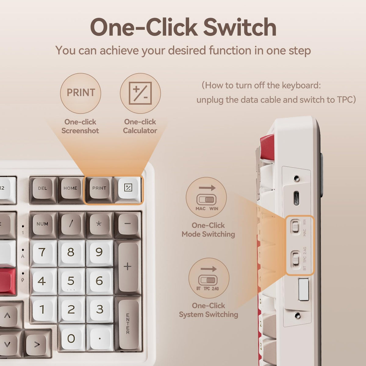 AUSDOM Teclado mecánico inalámbrico Bluetooth H98, BT5.3\/Type-C\/2...