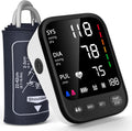 Máquina de presión arterial, monitor automático de presión arterial superior del brazo con lectura de 2 x 199, pantalla grande retroiluminada de 4.5 pulgadas, puño grande ajustable de 9 a 17 pulgadas, detector de arritmia e hipertensión en el hogar